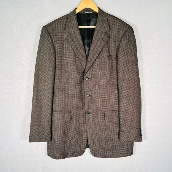Pal Zileri Blazer Mens 44R Brown Wool 3 Button Sport Coat Jacket Italy - Picture 3 of 13